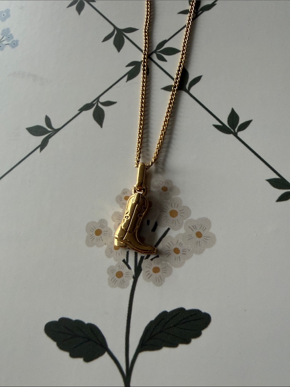 Gold-Plated Cowboy Boot Necklace